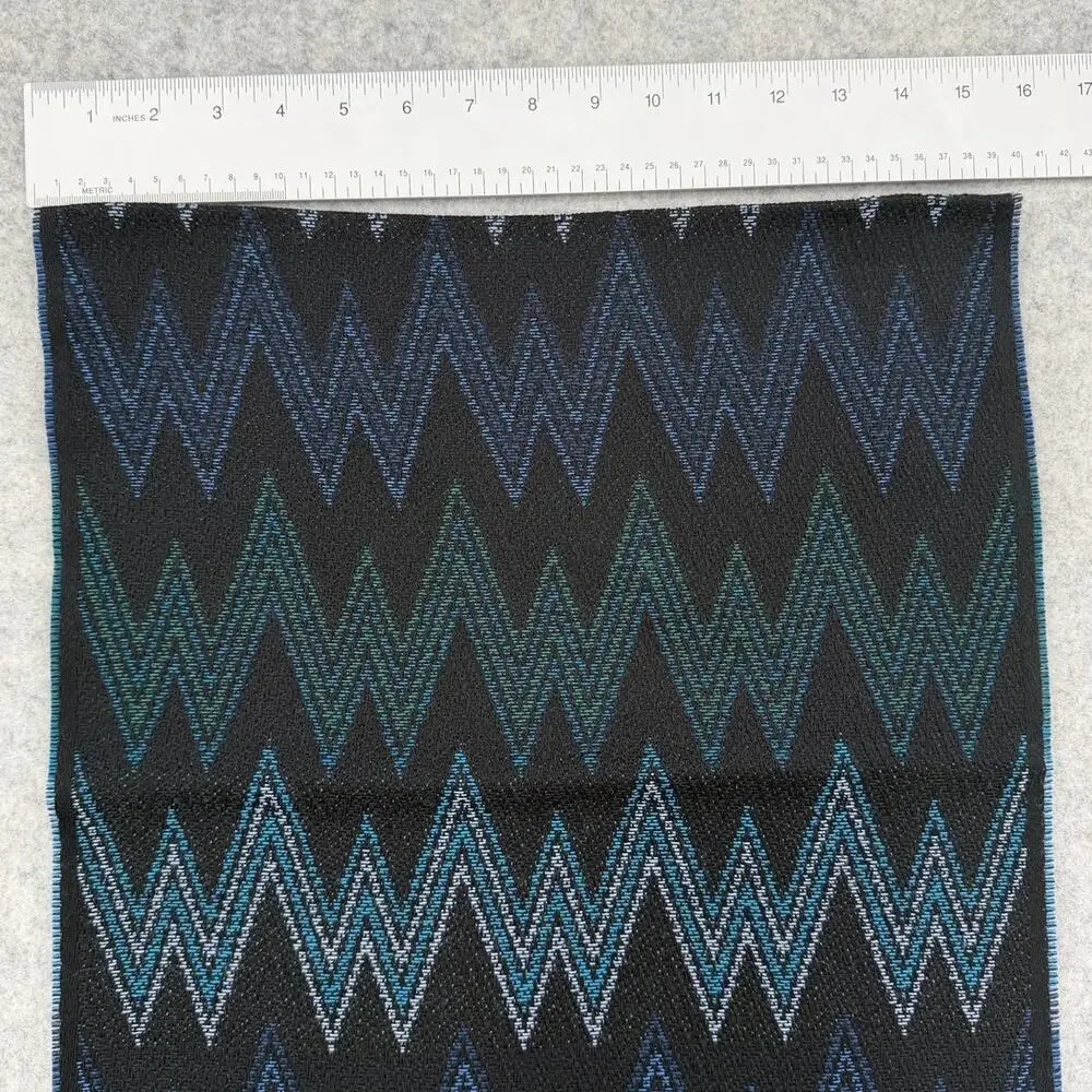 NWT Missoni Unisex Black & Blue Chevron Classic Scarf One Size